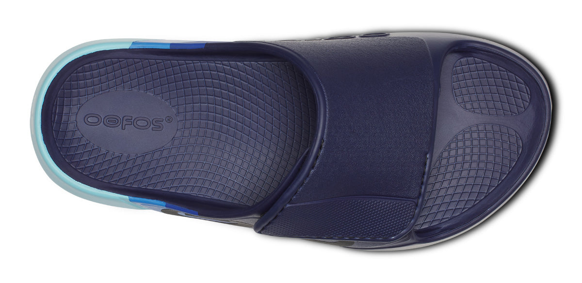 OOFOS Men&#39;s OOahh Sport Flex LTD Edition Slide - Sky Rally