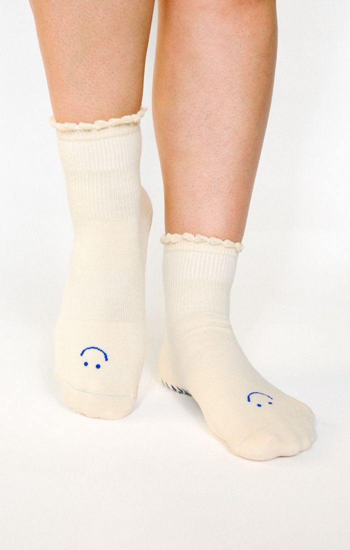 Marble Strap Grip Sock