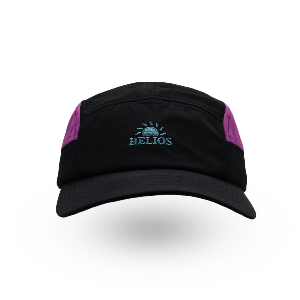 Helios Ultralight 7 Panel Firm Brim Running Cap - Charcoal Magenta