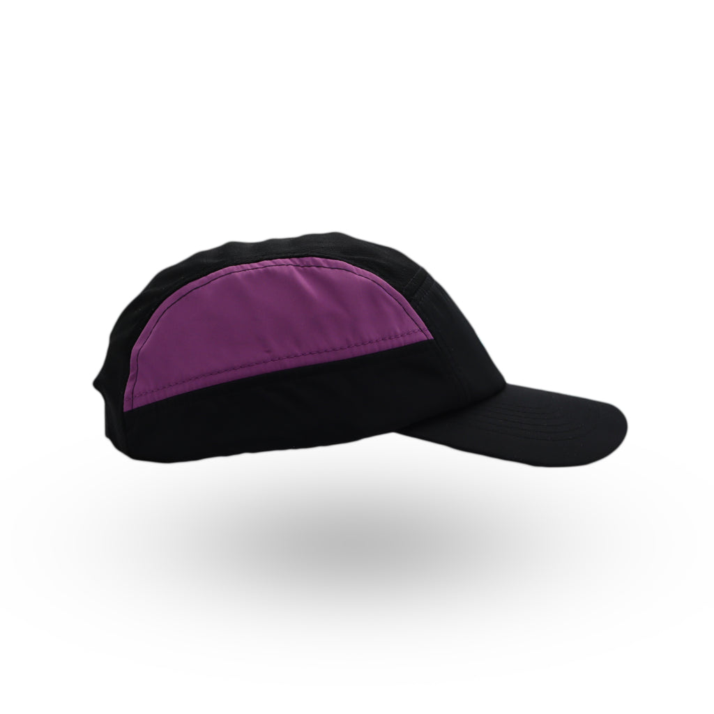 Helios Ultralight 7 Panel Firm Brim Running Cap - Charcoal Magenta