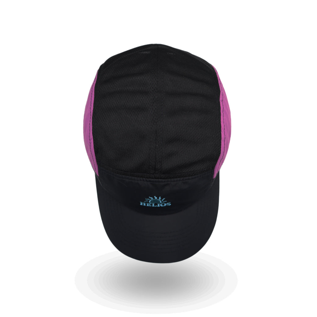 Helios Ultralight 7 Panel Firm Brim Running Cap - Charcoal Magenta