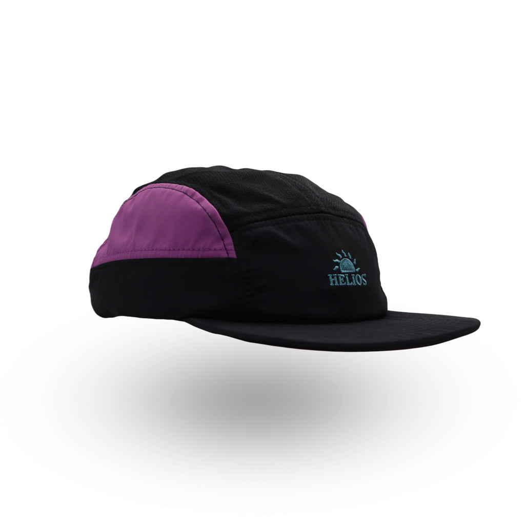 Helios Headwear Ultralight 7 Panel Soft Brim Cap - Charcoal Magenta