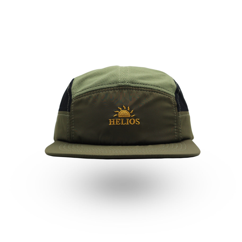 Helios Headwear Ultralight 7 Panel Soft Brim Cap - Olive Charcoal