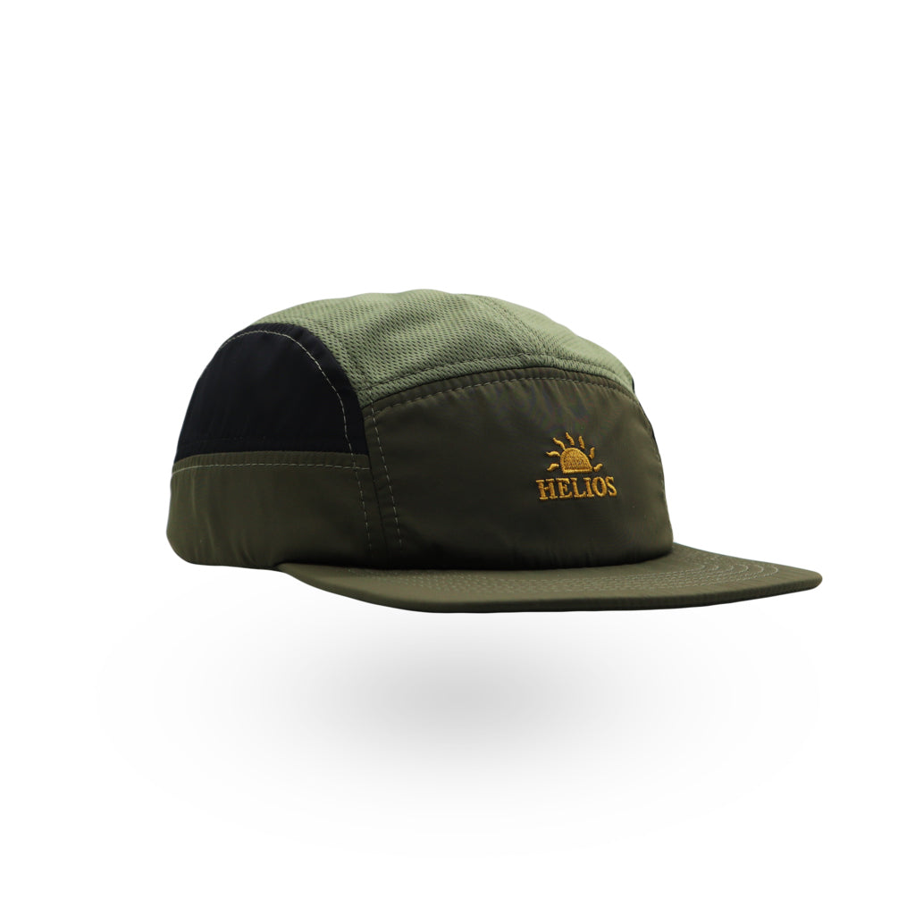 Helios Headwear Ultralight 7 Panel Soft Brim Cap - Olive Charcoal